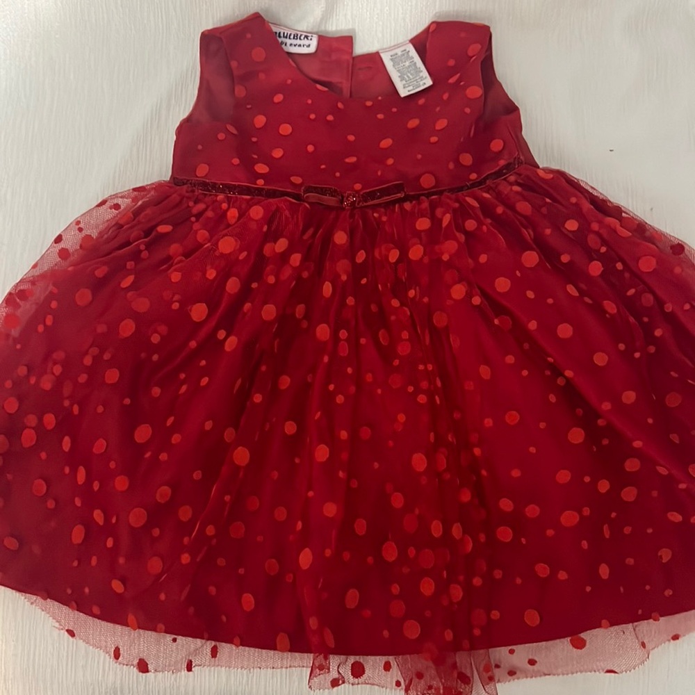 4/$15 Blueber boulevard Polka Dots dress